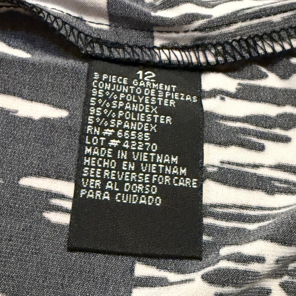 Perceptions NY Abstract Print Open Front Cardigan… - image 9